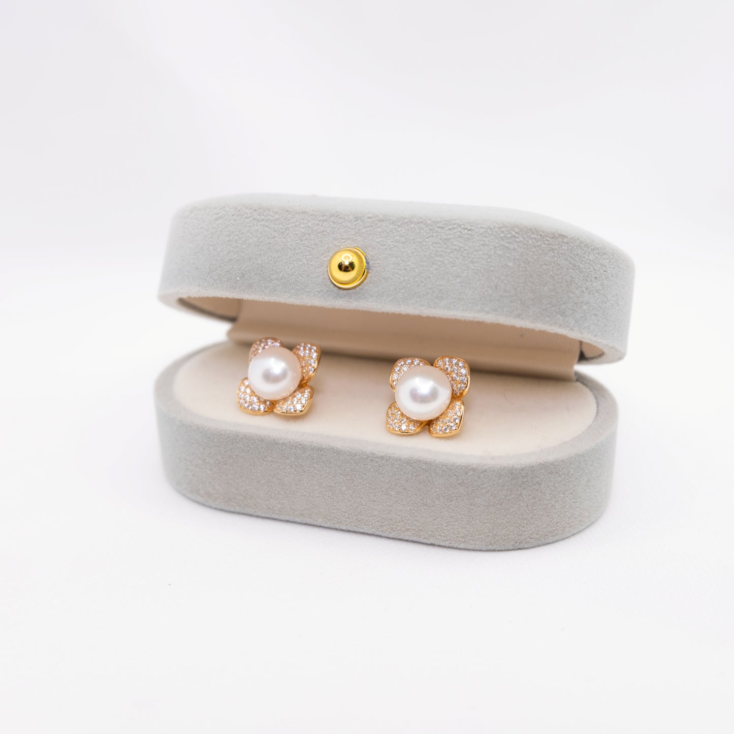 "Rafflesia" Premium Freshwater Pearl 8mm-8.5mm Earring