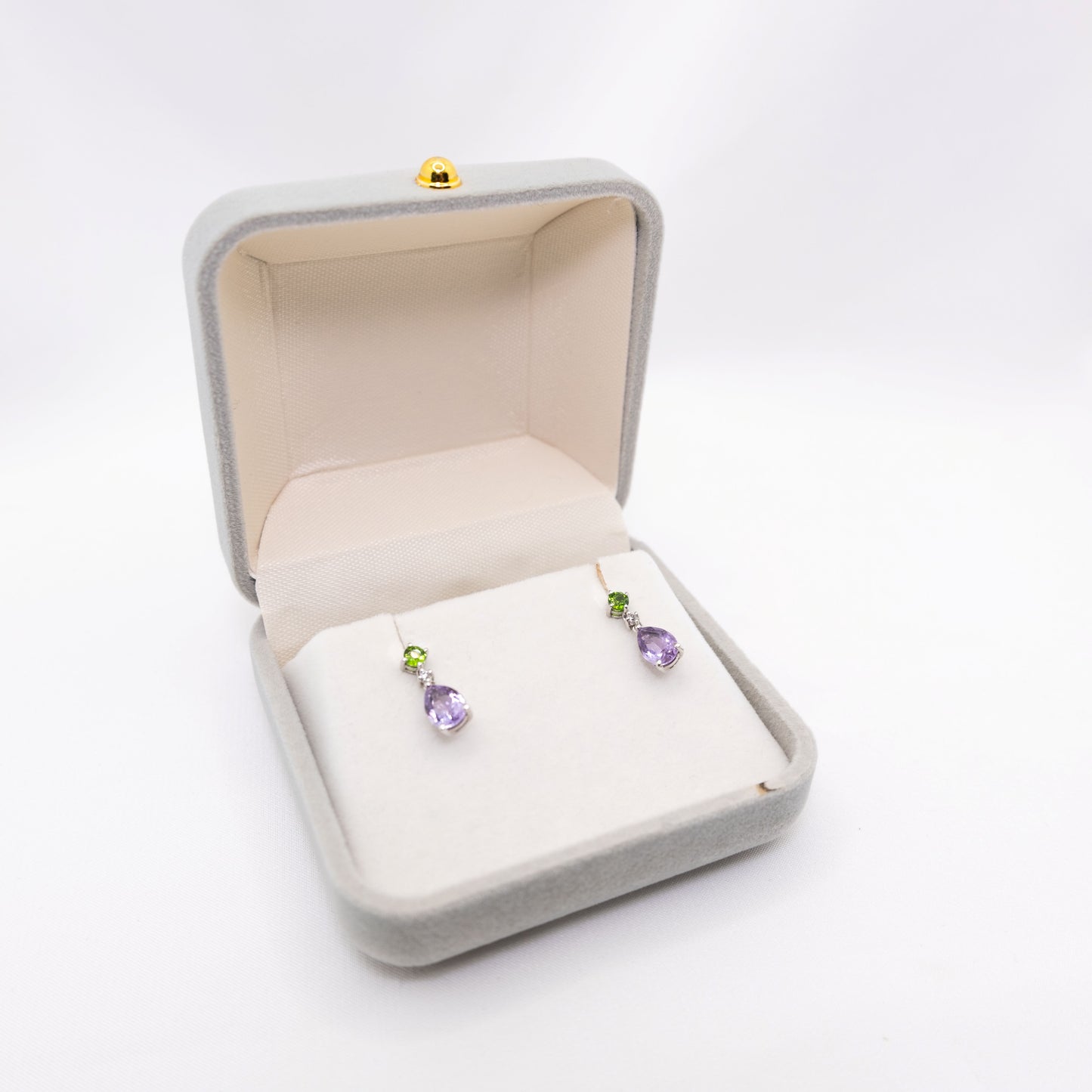 "Purplish Crystal" Crystal Earring