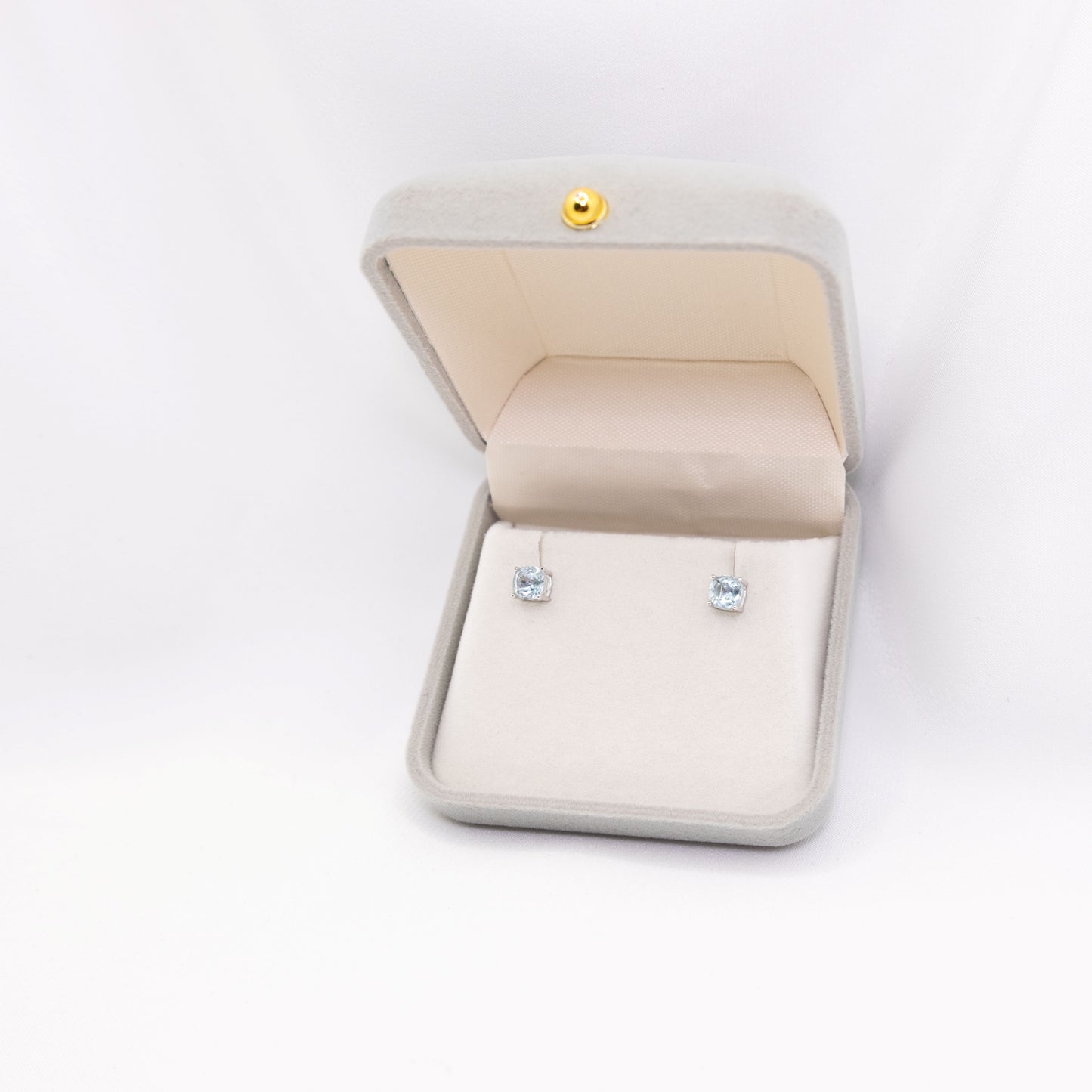 "Aqua Cube" Aquamarine Earring