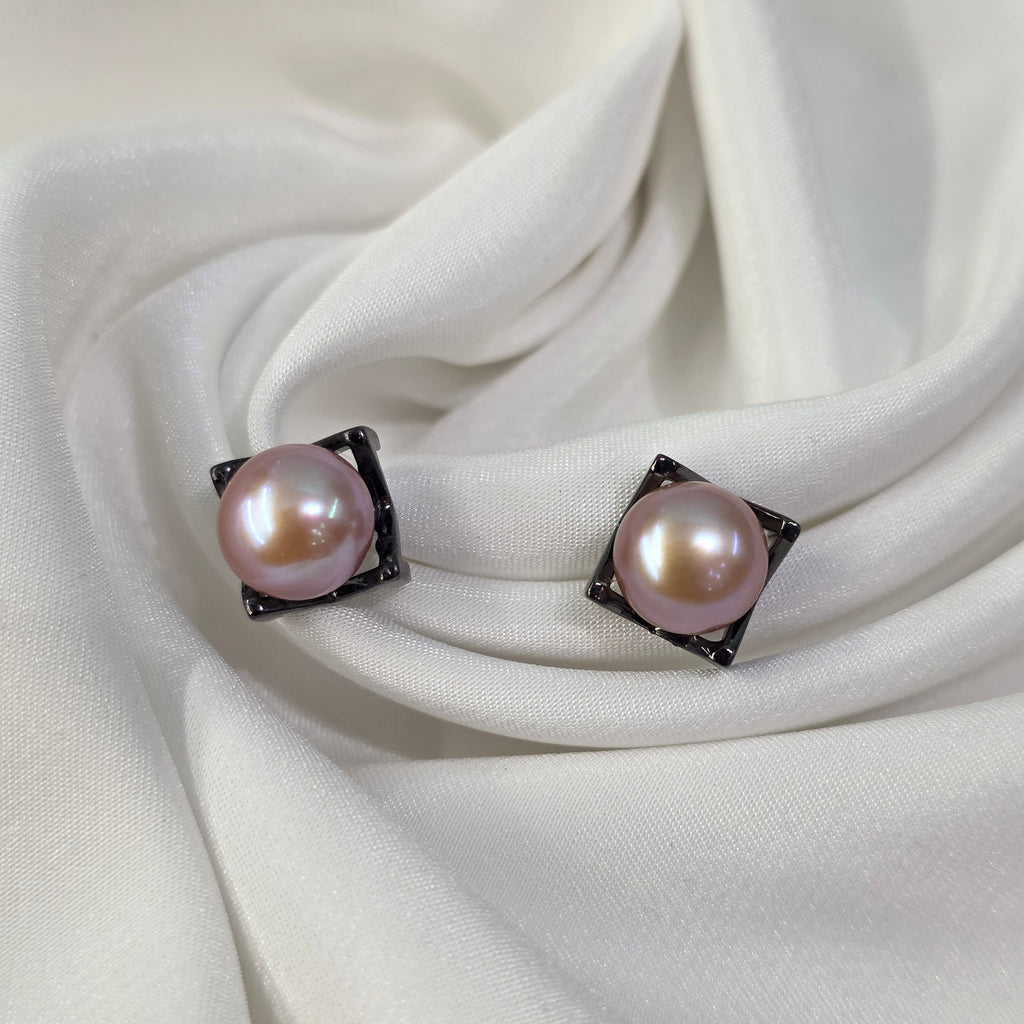 "Nightfarer" 7.5-8mm Premium Freshwater Pearl Earrings