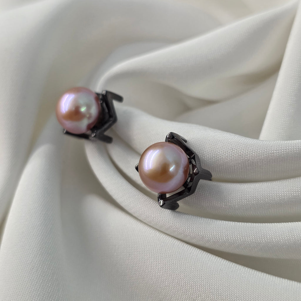 "Nightfarer" 7.5-8mm Premium Freshwater Pearl Earrings