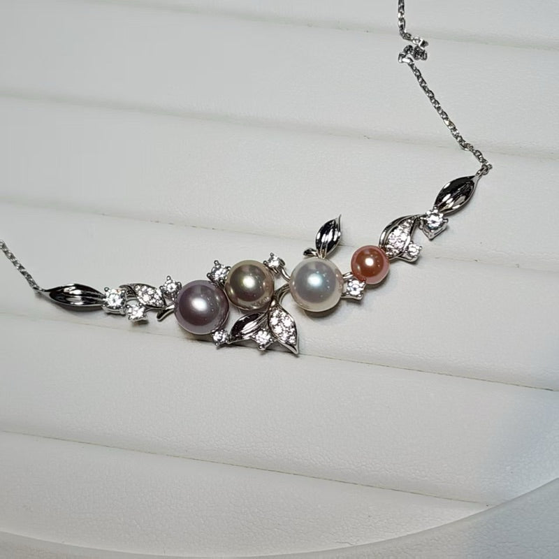"4 Fairy" 4 natural color pearl necklace 5mm - 8mm