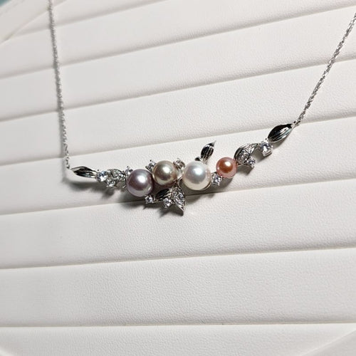 "4 Fairy" 4 natural color pearl necklace 5mm - 8mm