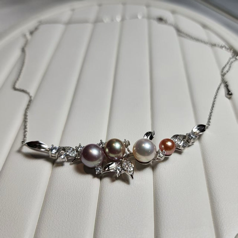 "4 Fairy" 4 natural color pearl necklace 5mm - 8mm