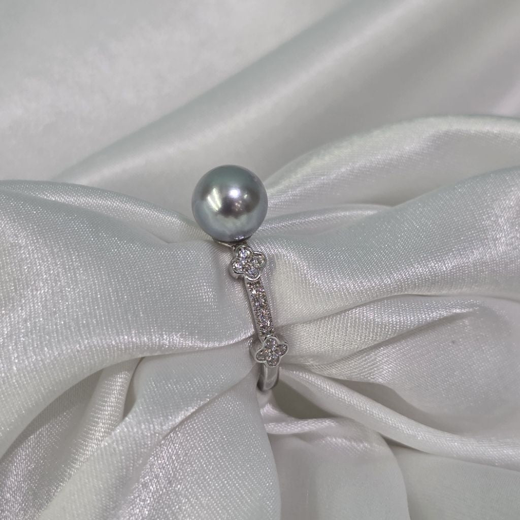 "Blue Sea" 7.5-8mm Akoya Sea Pearl Rings