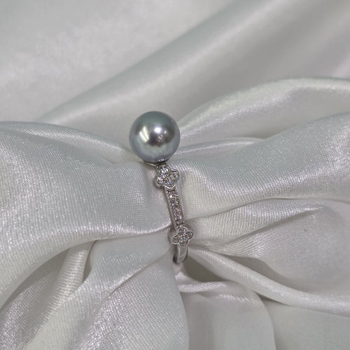 "Blue Sea" 7.5-8mm Akoya Sea Pearl Rings