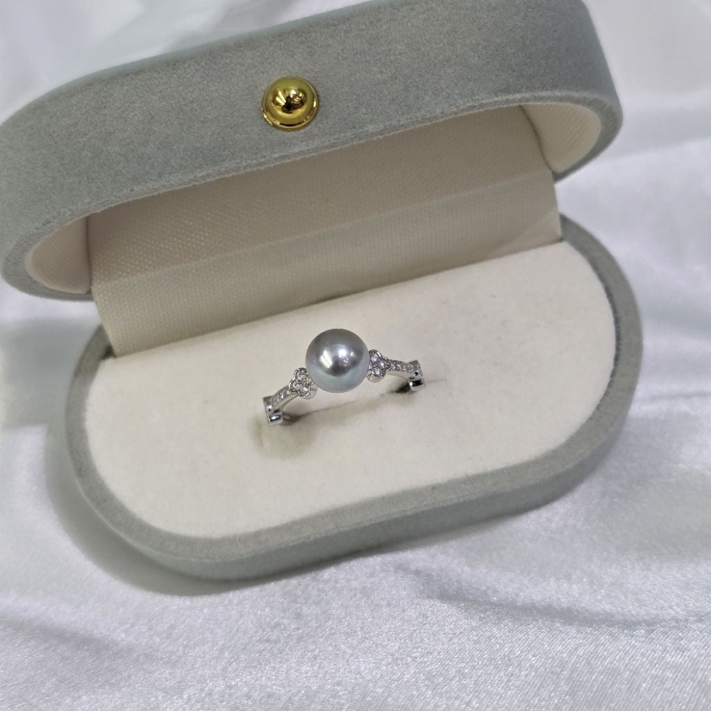 "Blue Sea" 7.5-8mm Akoya Sea Pearl Rings