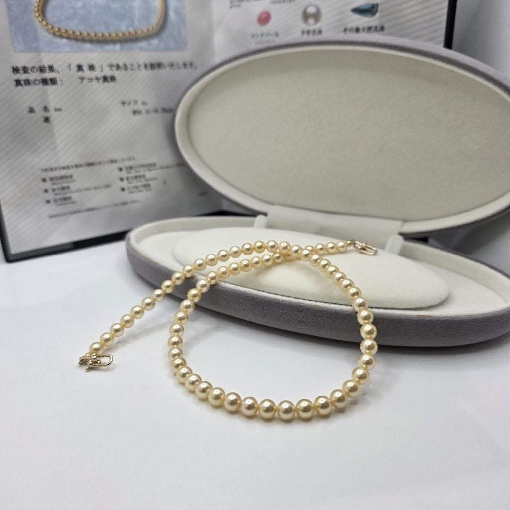 "PSL Golden Akoya" 6-6.5mm Sphere Golden Akoya Sea Pearl Necklace