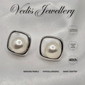 "Coherence" 6A 8mm-8.5mm Freshwater Pearl Earrings