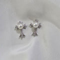 "Crucifixion" 5-6mm Natural Pearl Earrings