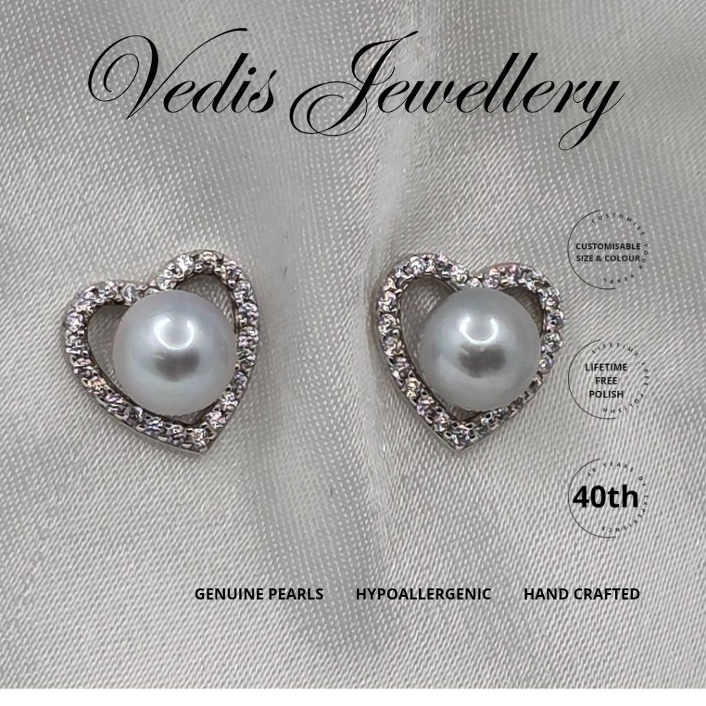 "Deep Love" 6mm-6.5mm Premium Sea Pearl Earrings