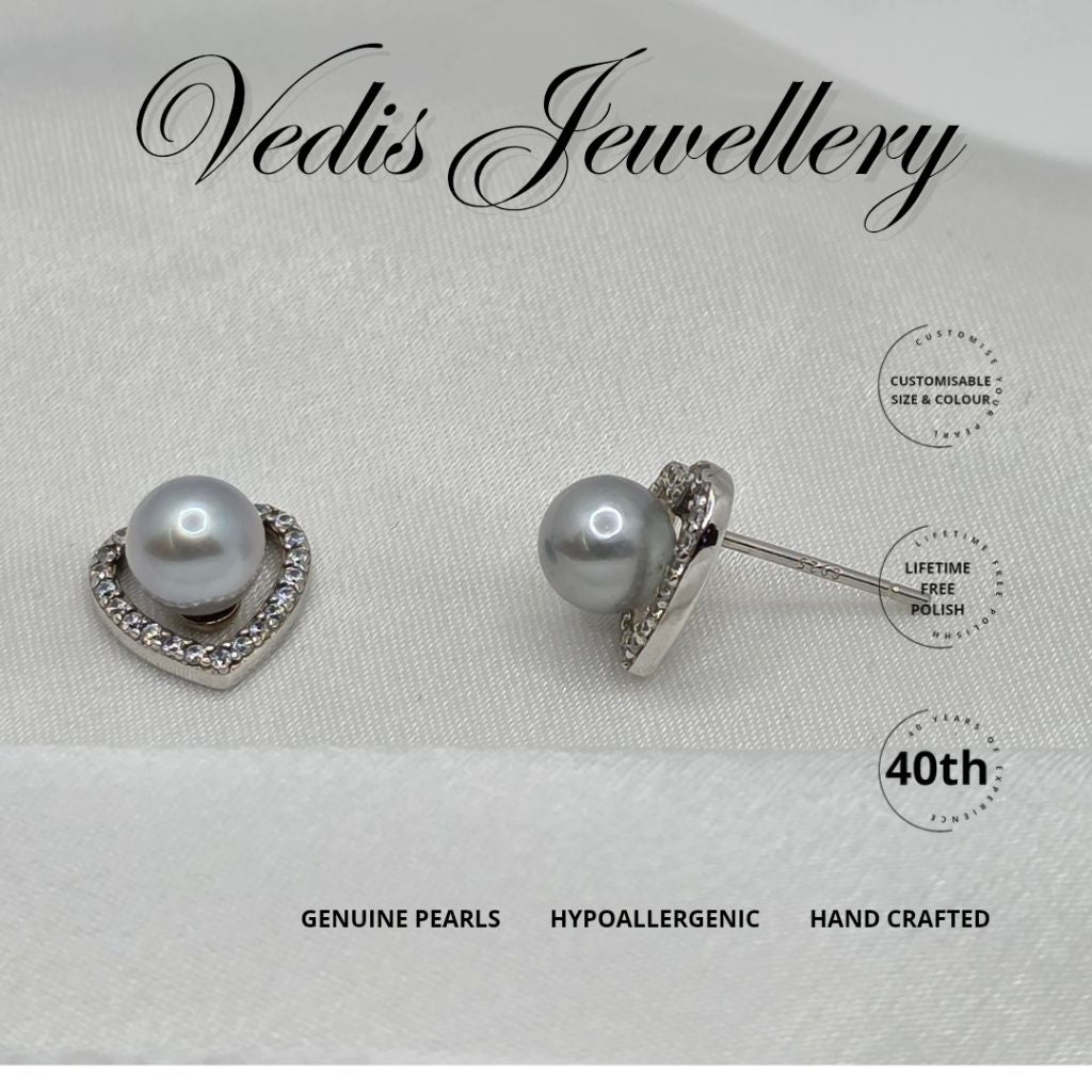 "Deep Love" 6mm-6.5mm Premium Sea Pearl Earrings