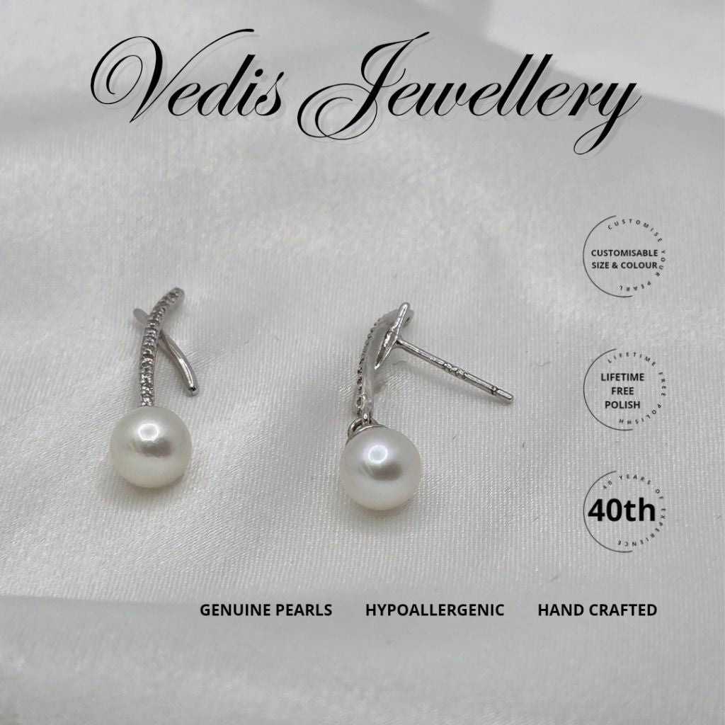 "Equilibrium" Premium 6mm-6.5mm Sea Pearl Earrings