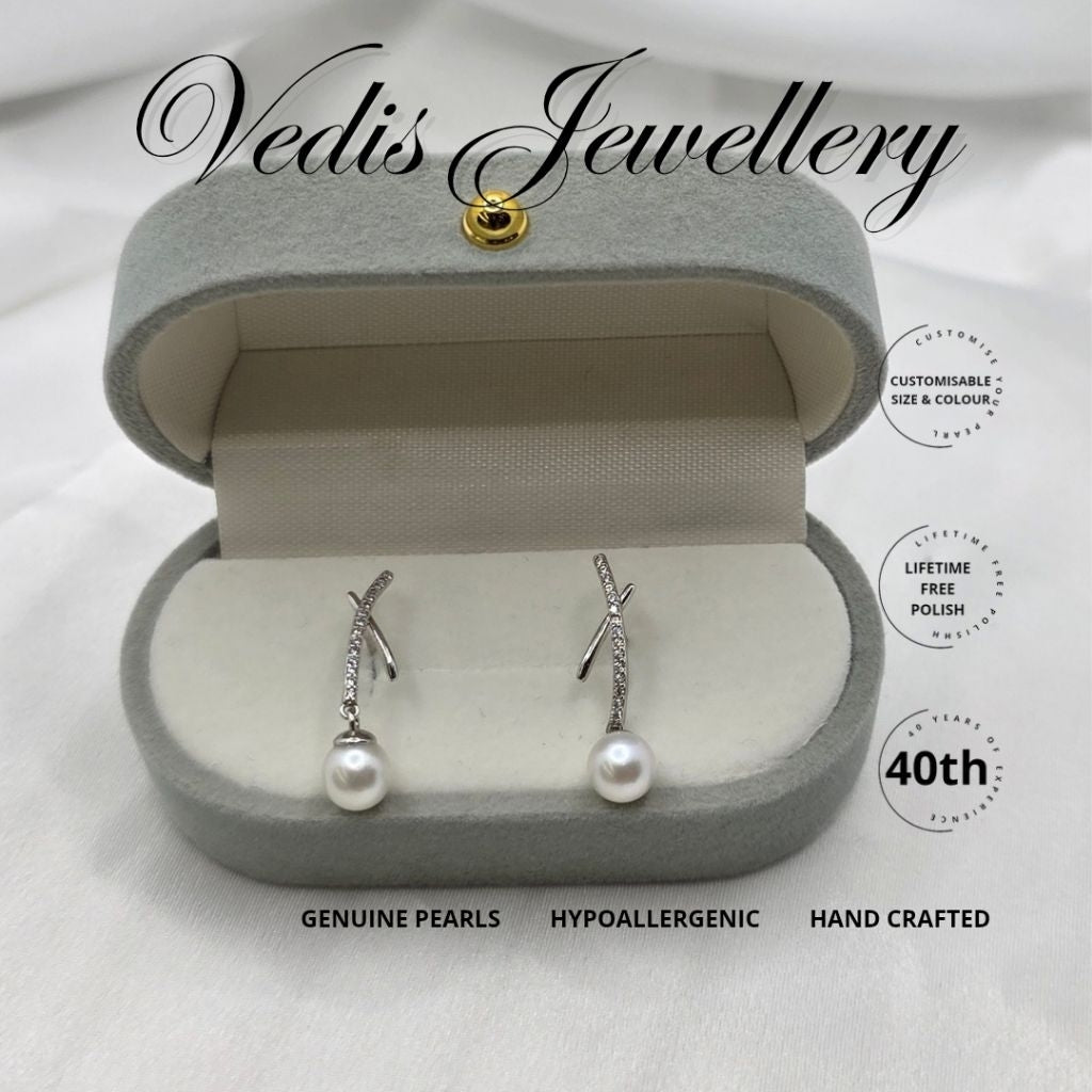 "Equilibrium" Premium 6mm-6.5mm Sea Pearl Earrings