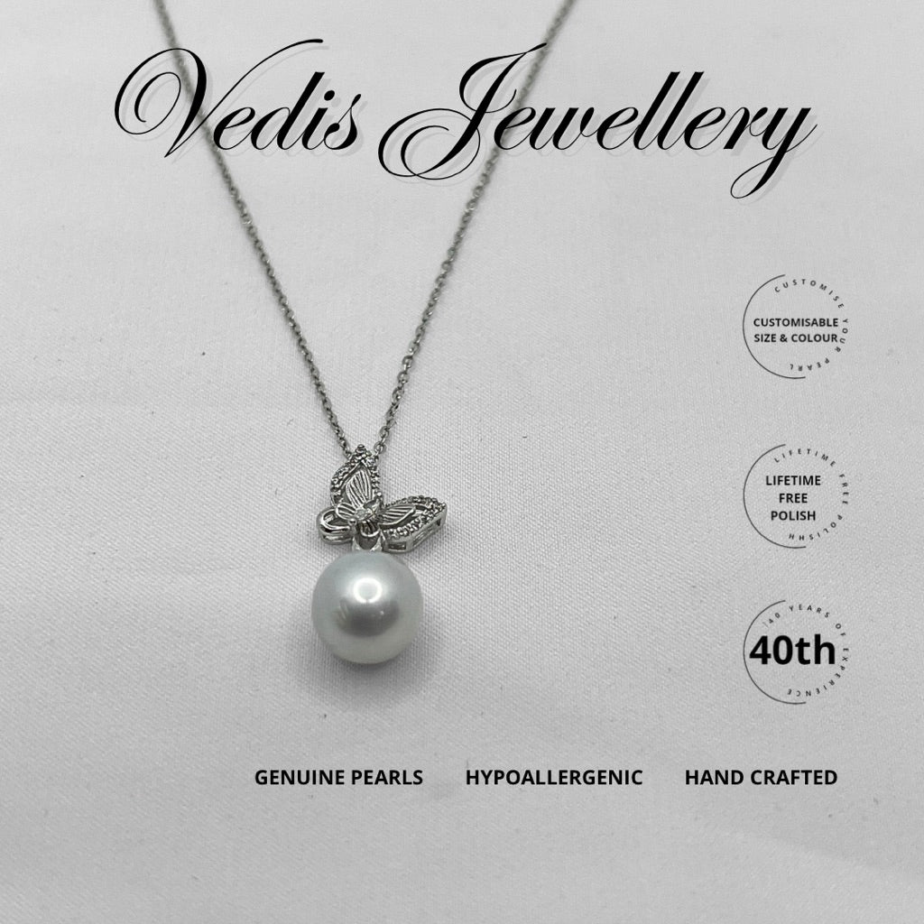 "Fly Me To The Moon" 6A Premium Freshwater Pearl 9mm-9.5mm Necklace
