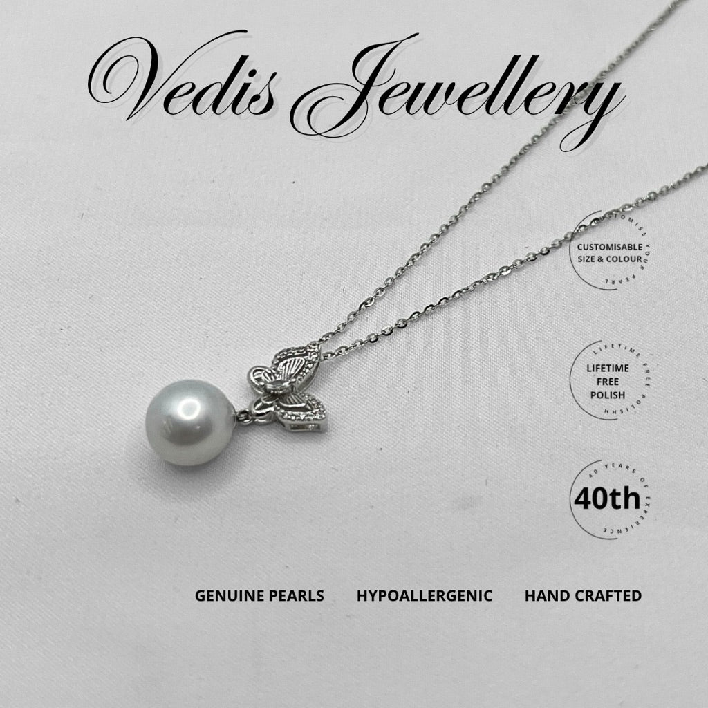 "Fly Me To The Moon" 6A Premium Freshwater Pearl 9mm-9.5mm Necklace