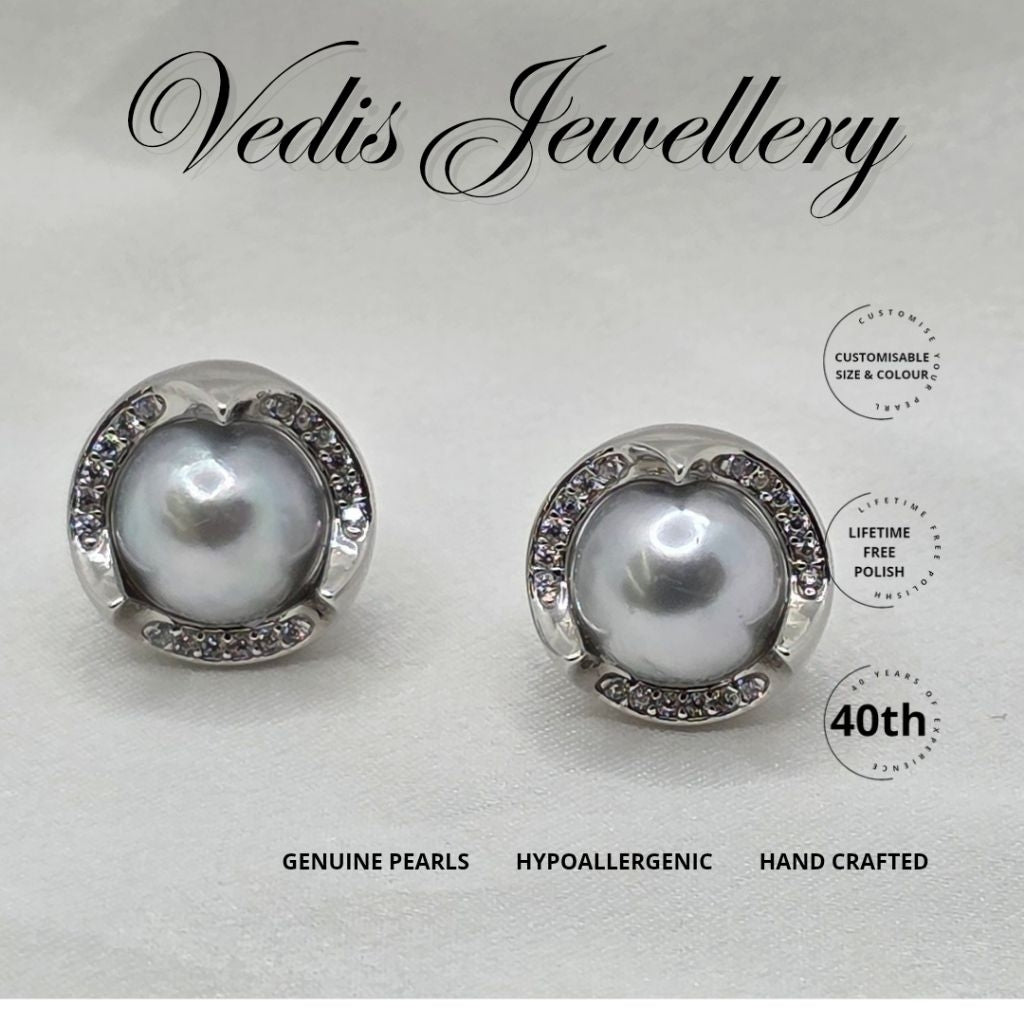 "Fotress" 10.5mm-11mm Premium Akoya Sea Pearl Earrings