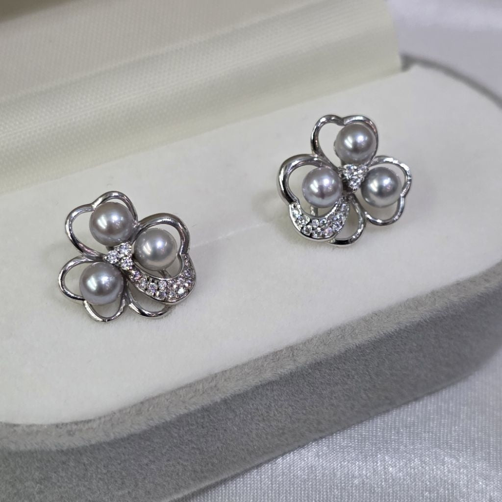 "Full of Love" 3.5-4mm Akoya Sea Pearl Earrings