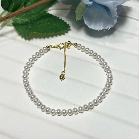 "Golden Perfections" Natural Freshwater Pearl Bracelet 4mm - 4.5mm