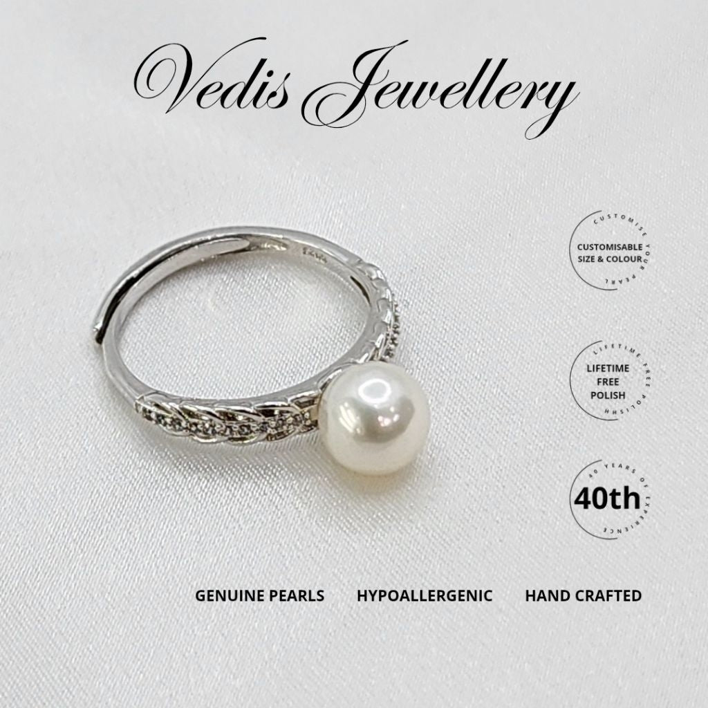 "Guardian" Premium Freshwater Pearl 7mm-7.5mm Ring