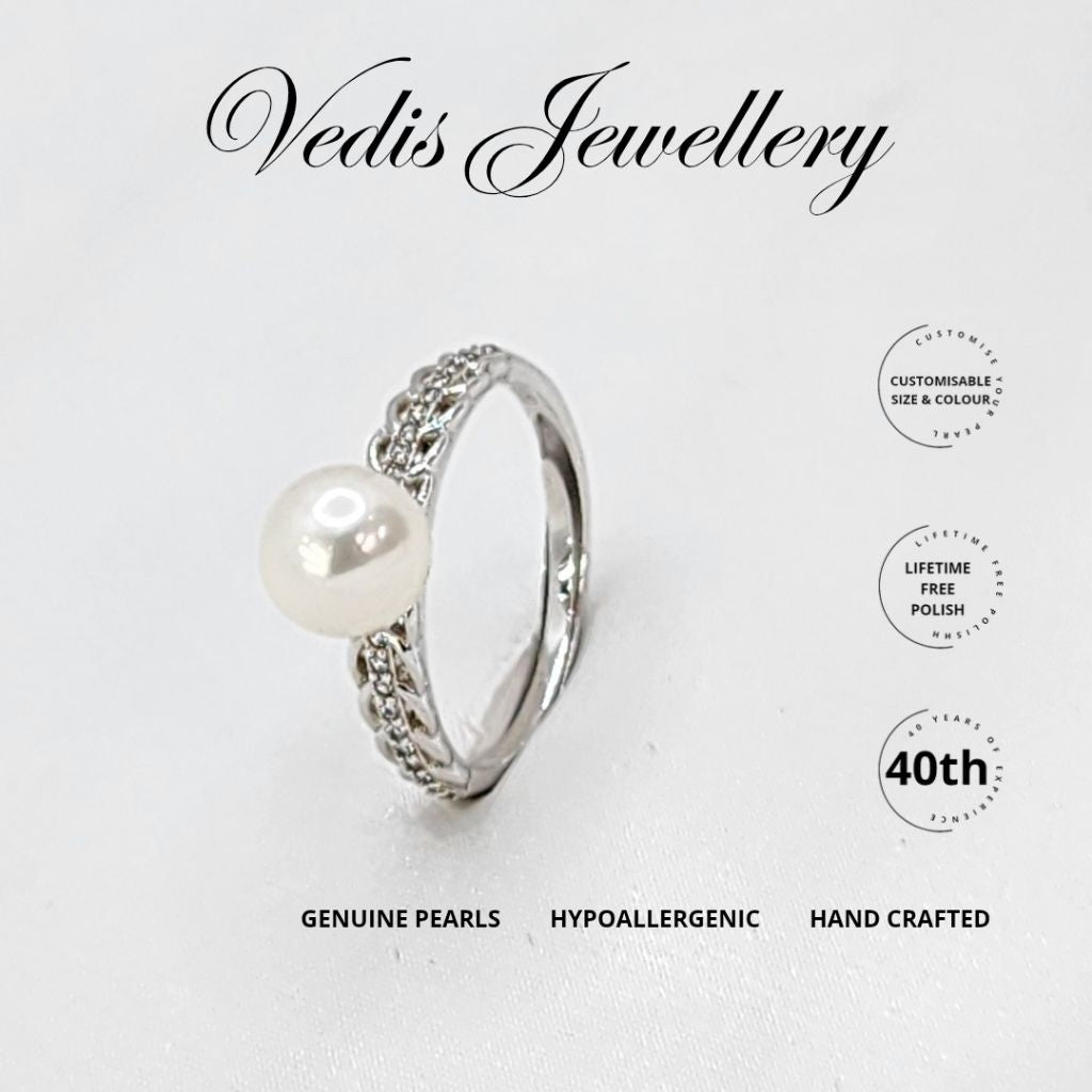 "Guardian" Premium Freshwater Pearl 7mm-7.5mm Ring