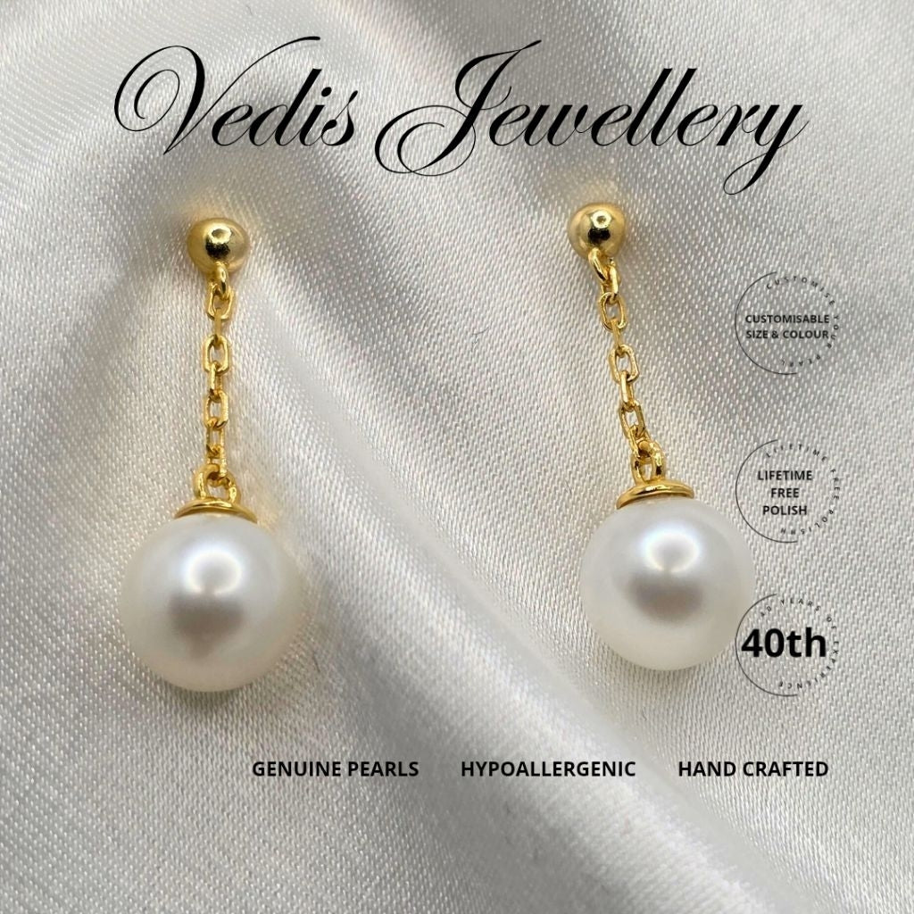 "Hypnotic" 6A 8mm-8.5mm Premium Freshwater Pearl Dangling Earring