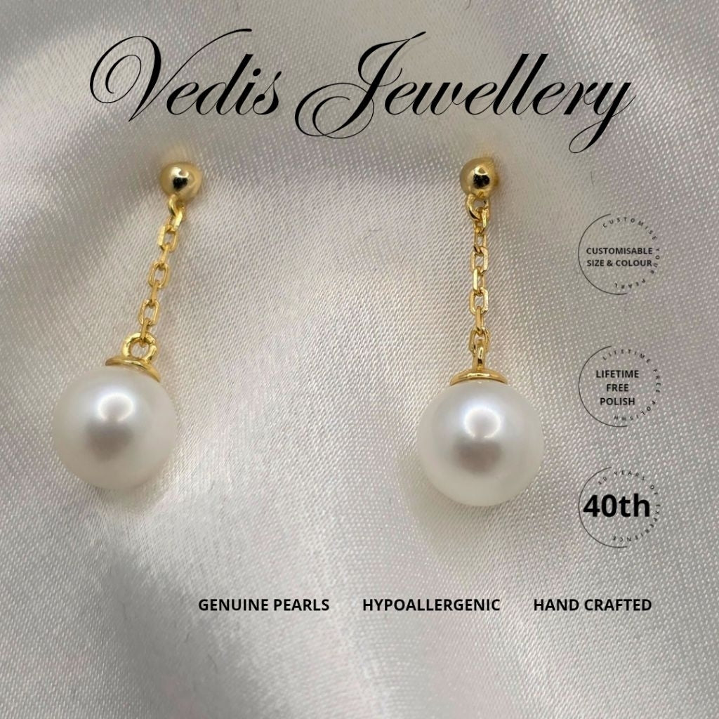"Hypnotic" 6A 8mm-8.5mm Premium Freshwater Pearl Dangling Earring
