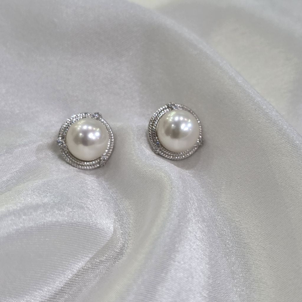 "Initial" 8-8.5mm Premium Freshwater Pearl Earrings