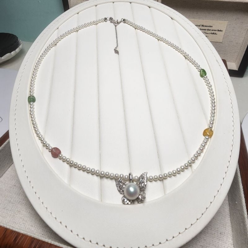 "Luxeia" Premium Freshwater Pearl Necklace with Pendant 8mm-8.5mm