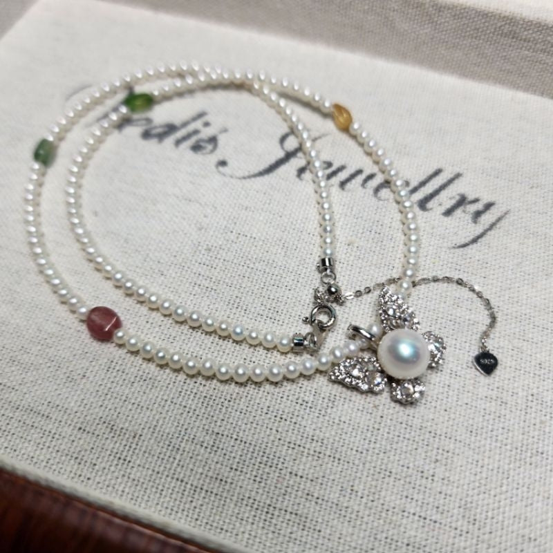 "Luxeia" Premium Freshwater Pearl Necklace with Pendant 8mm-8.5mm