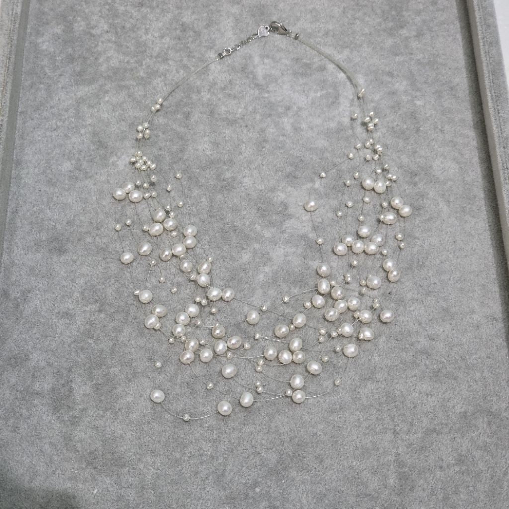"Meteor Shower" 4mm-8mm Premium Freshwater Pearl Necklace