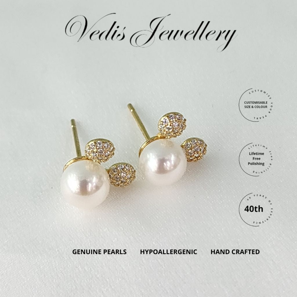 "Mickey" Freshwater Pearl Earring 8mm - 8.5mm