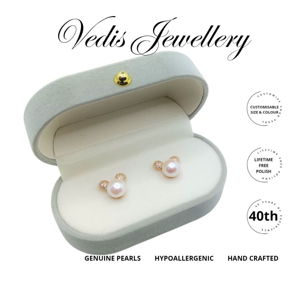 "Mickey" Freshwater Pearl Earring 8mm - 8.5mm