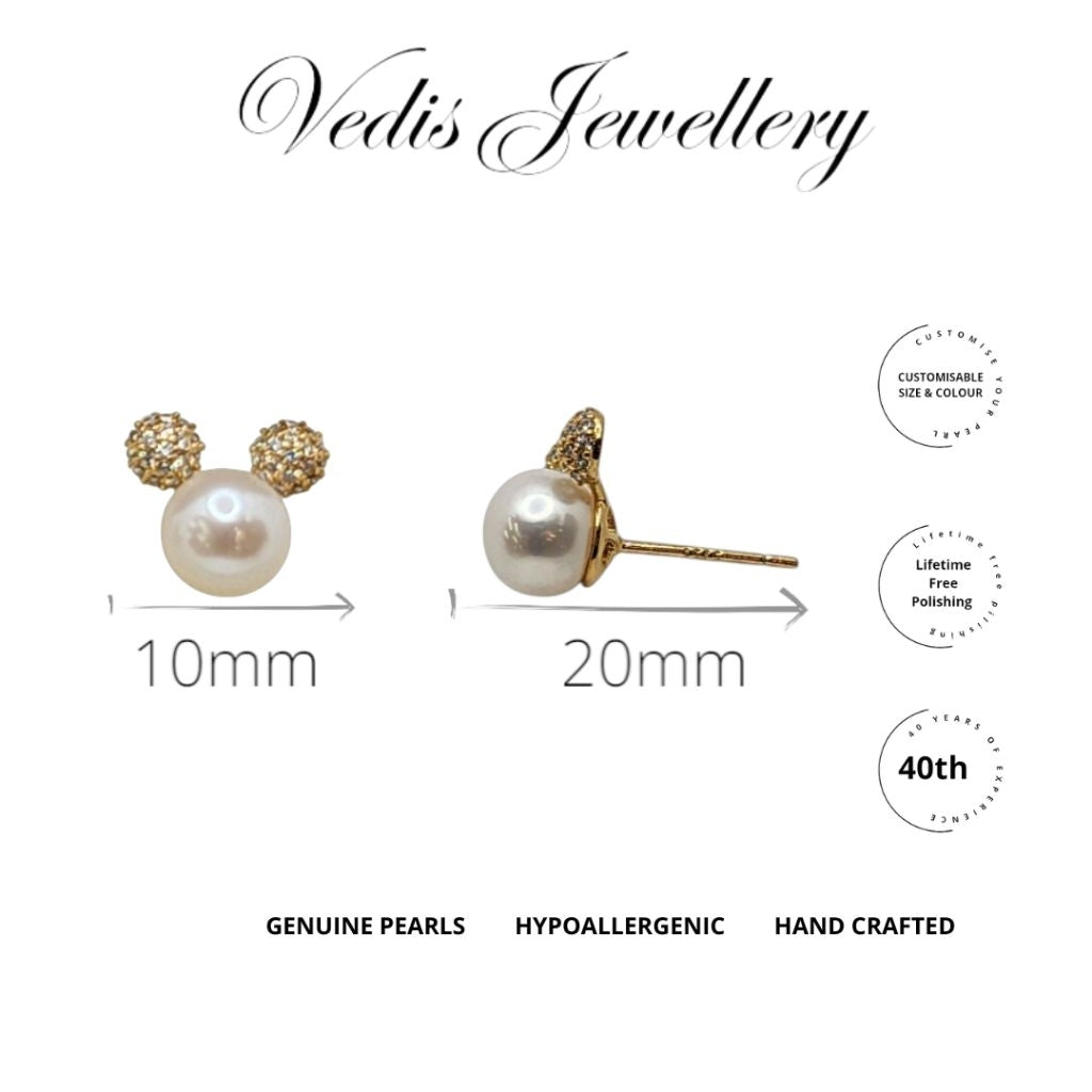 "Mickey" Freshwater Pearl Earring 8mm - 8.5mm