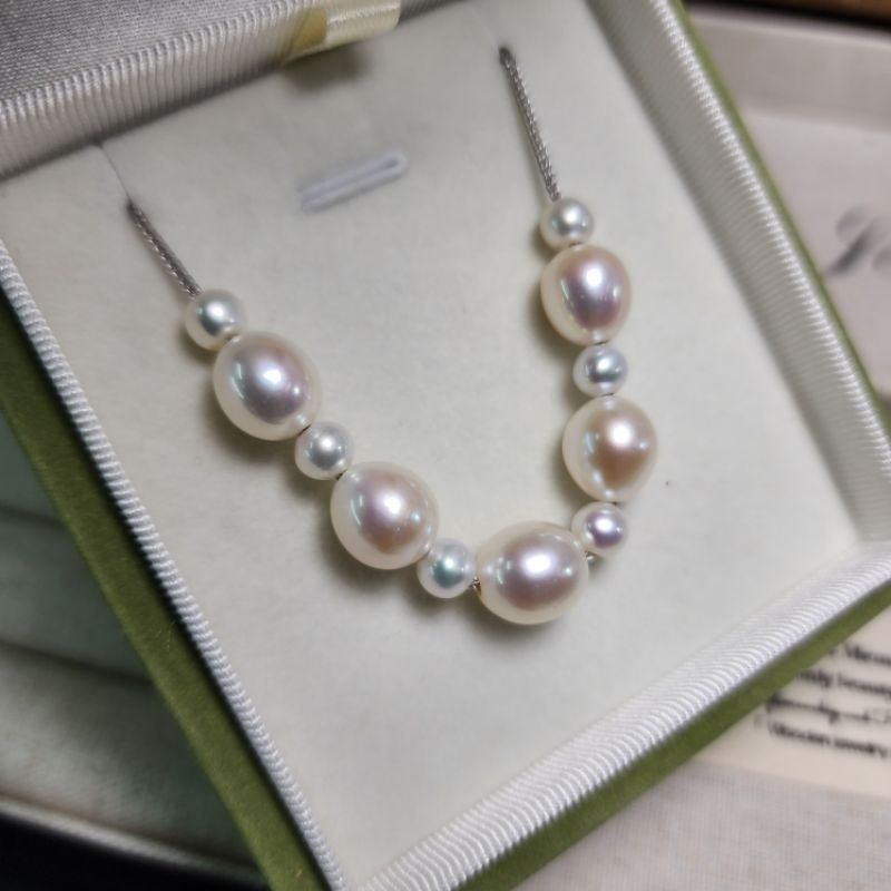 "Mili" 米粒多珠 Premium Freshwater Pearl 5mm-5.5mm & 9mm-9.5mm Necklace