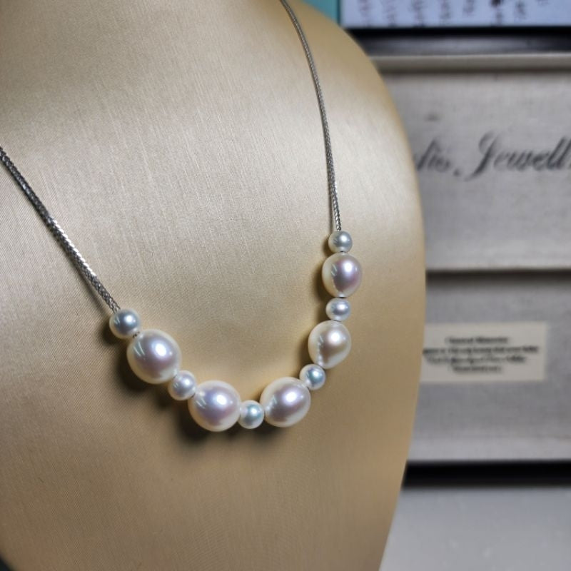 "Mili" 米粒多珠 Premium Freshwater Pearl 5mm-5.5mm & 9mm-9.5mm Necklace