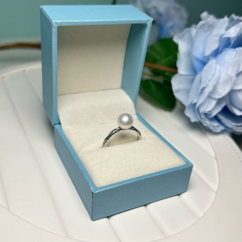 "Moon Dust" Freshwater Pearl 6.5mm-7mm Ring