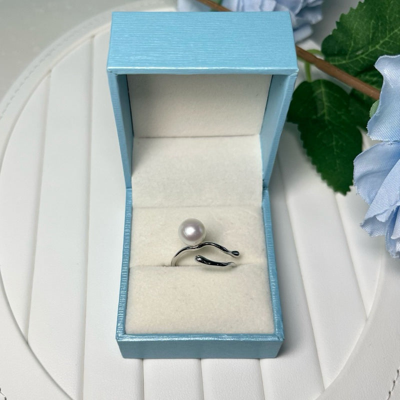 "Moon River" 7.5mm-8mm Freshwater Pearl Ring