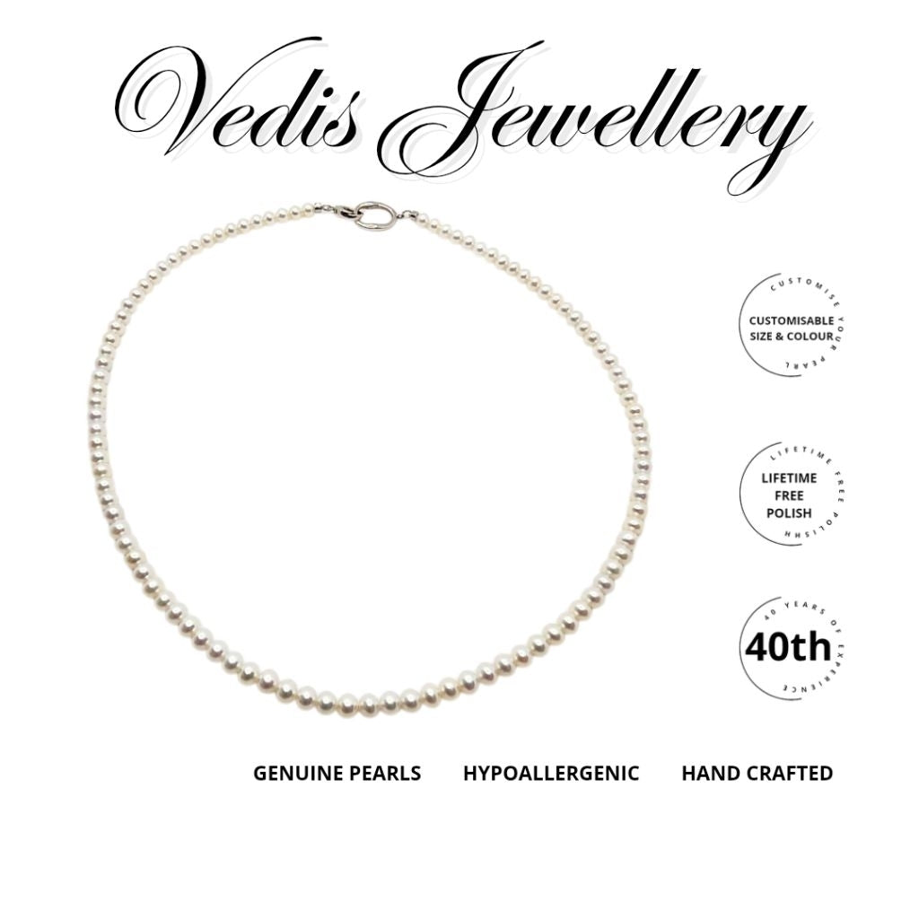 "Olivia" Freshwater Pearl Necklace 4.5mm - 5mm