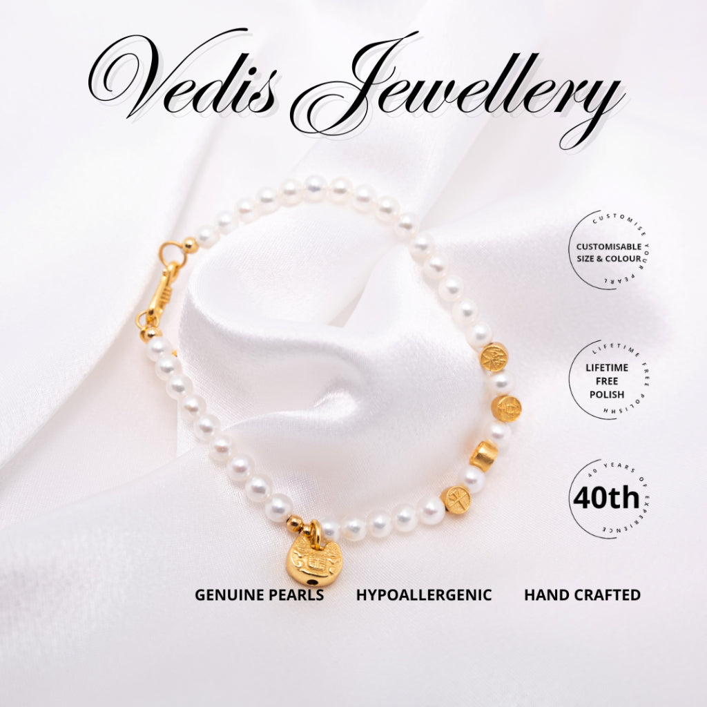 "Prosperity" Freshwater Pearl Bracelet 4mm - 4.5mm