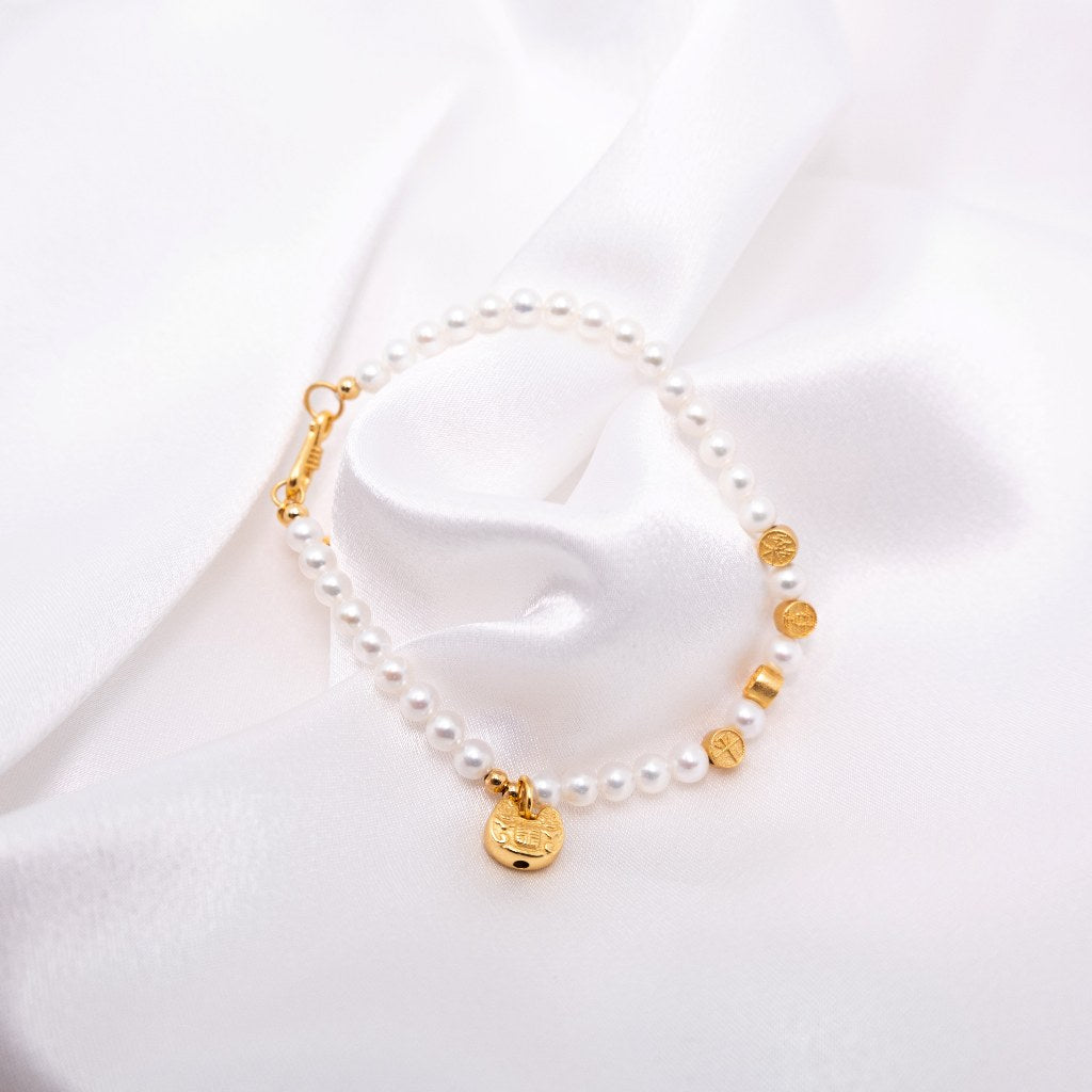 "Prosperity" Freshwater Pearl Bracelet 4mm - 4.5mm