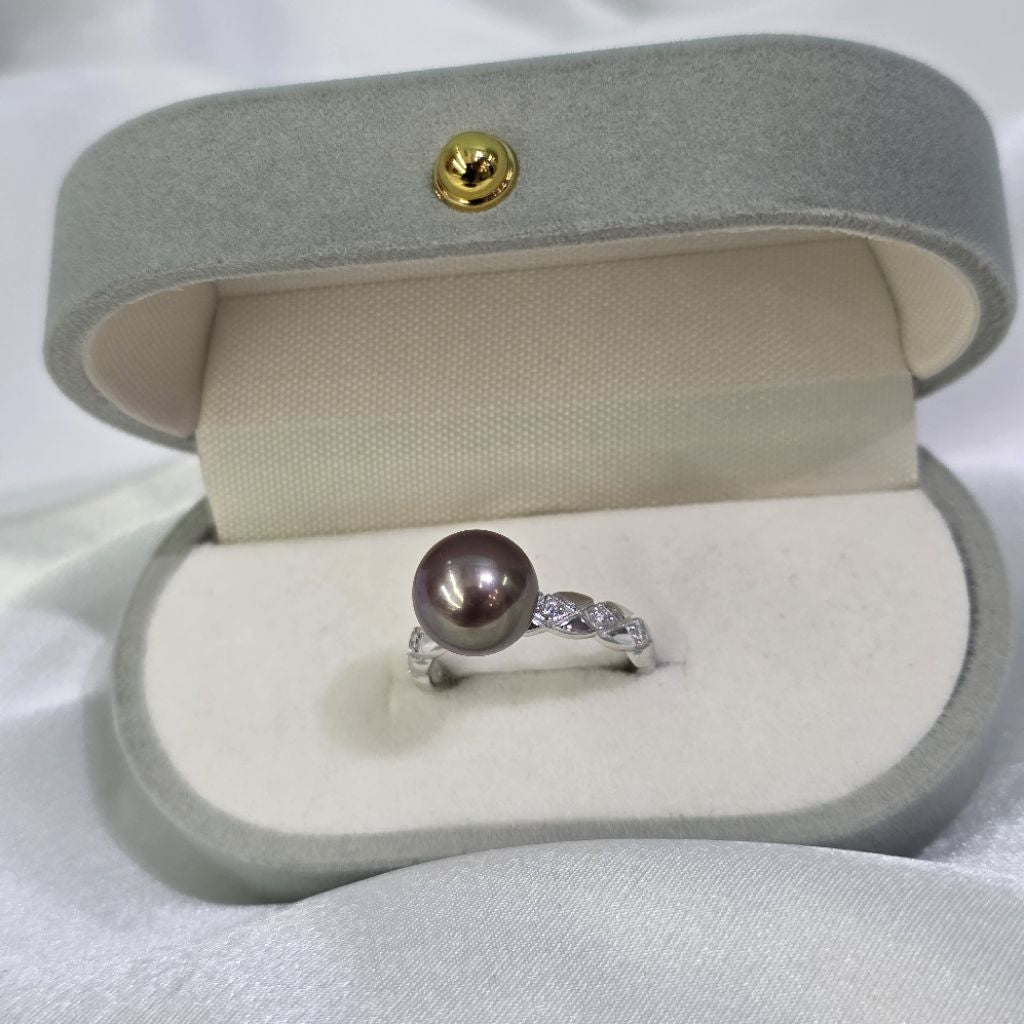 "Purple Deities" 9-9.5mm Premium Purple Freshwater Pearl Rings
