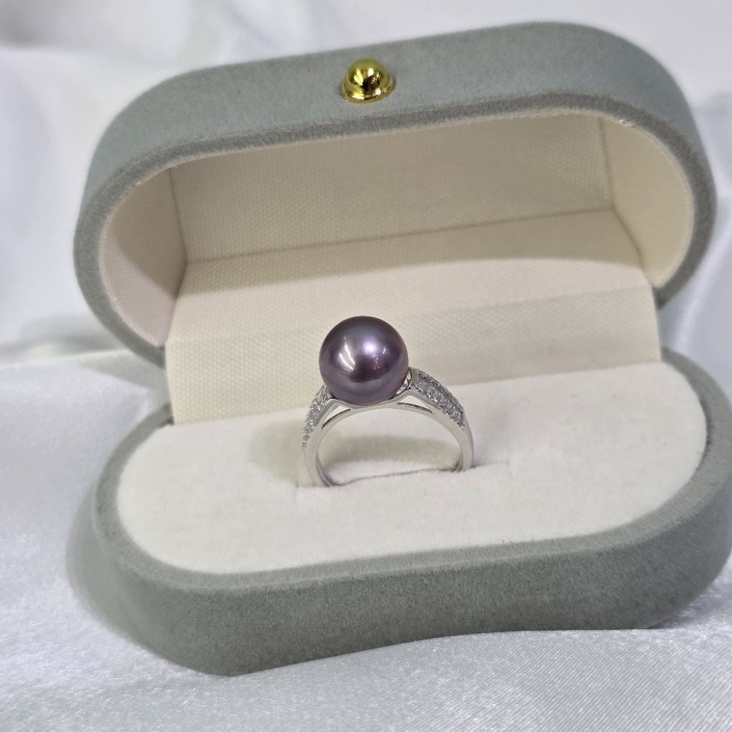 "Purple Deities" 9-9.5mm Premium Purple Freshwater Pearl Rings