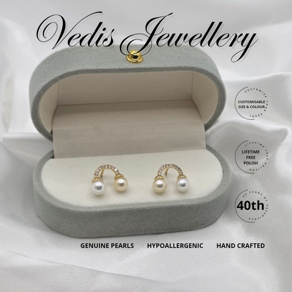 "Rainbow Pot" 5mm-5.5mm Premium Sea Pearl and 6A Premium Freshwater Pearl Earrings