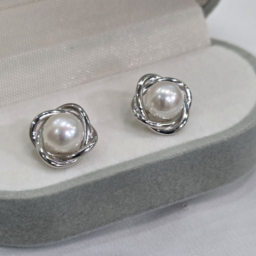 "Romancing" 8-8.5mm Premium Freshwater Pearl Earrings
