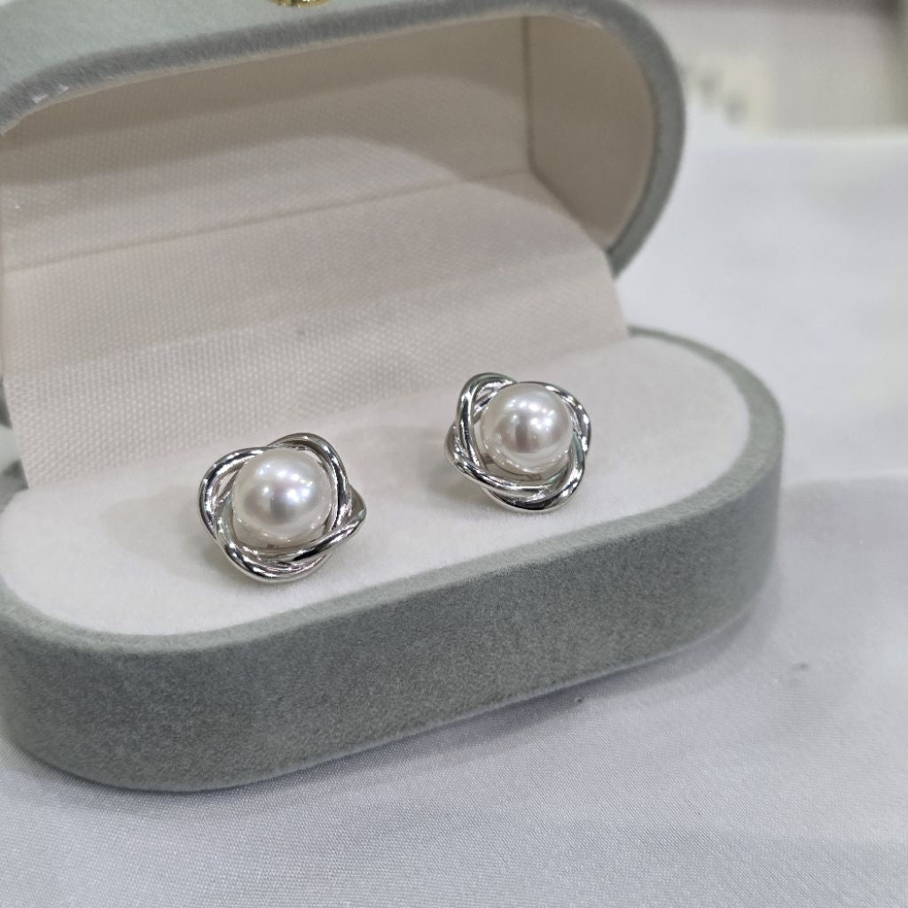 "Romancing" 8-8.5mm Premium Freshwater Pearl Earrings