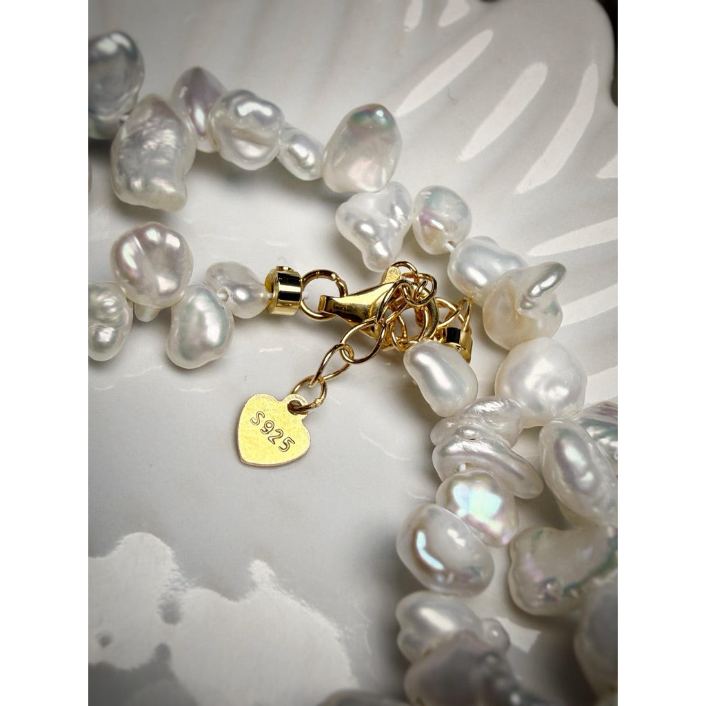 "Silver Nugget" Freshwater Pearl 38cm Choker cum Bracelet