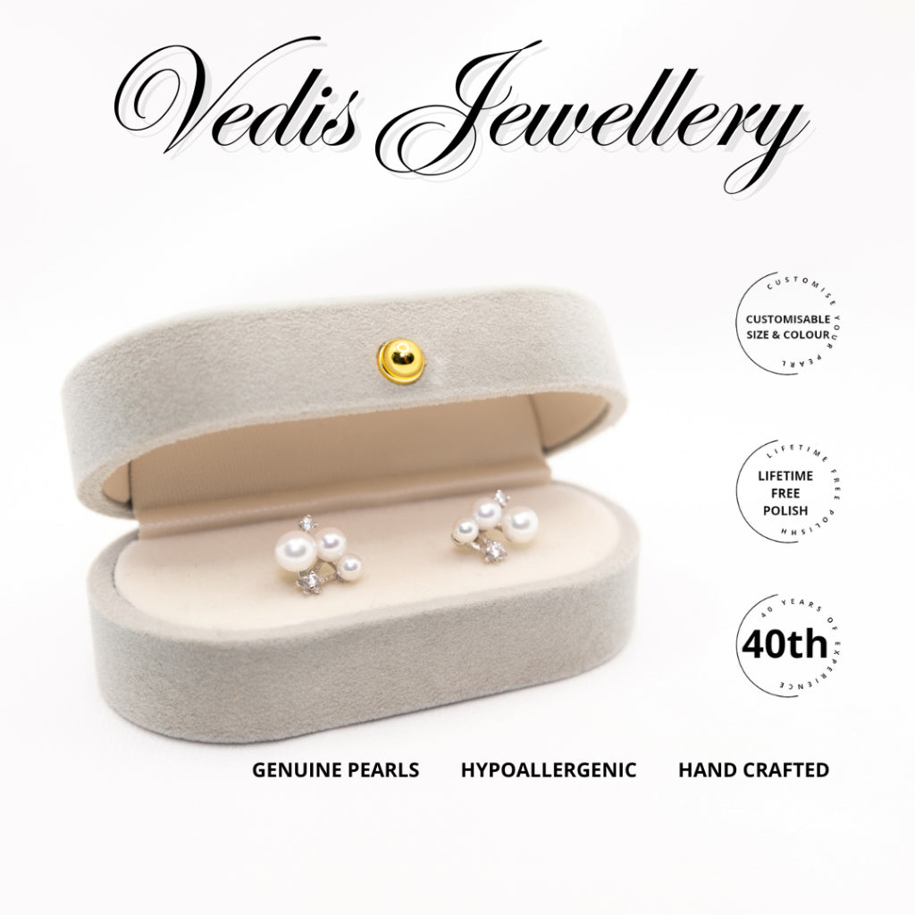 "Sparkling" 6A Freshwater Pearl 3mm - 5mm Earring