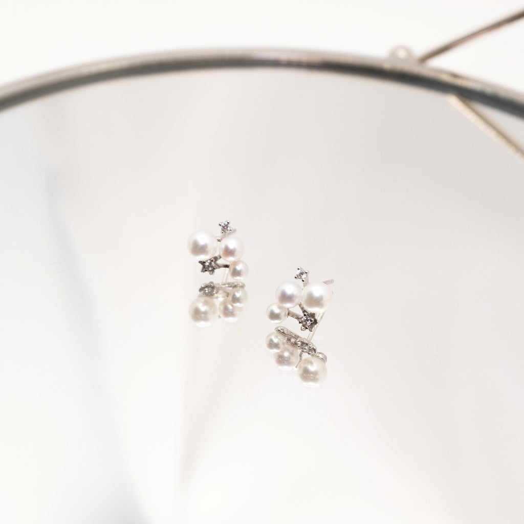 "Sparkling" 6A Freshwater Pearl 3mm - 5mm Earring