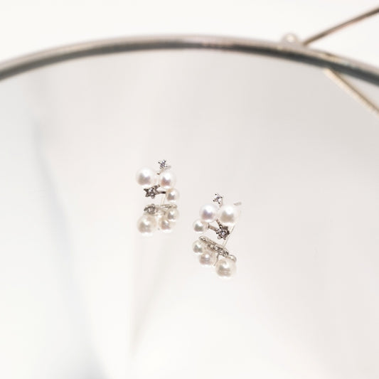 "Sparkling" 6A Freshwater Pearl 3mm - 5mm Earring